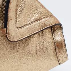 Pre Owned Alexander McQueen Gold Leather De Manta Clutch