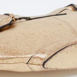 Pre Owned Alexander McQueen Gold Leather De Manta Clutch