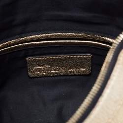 Pre Owned Alexander McQueen Gold Leather De Manta Clutch