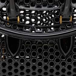 Alexander McQueen Black Honeycomb Cut Out Patent Leather Small Heroine Satchel
