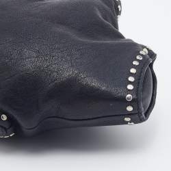 Pre Owned Alexander McQueen Black Leather Studded De Manta Clutch
