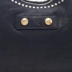 Pre Owned Alexander McQueen Black Leather Studded De Manta Clutch