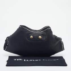 Pre Owned Alexander McQueen Black Leather Studded De Manta Clutch