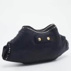 Pre Owned Alexander McQueen Black Leather Studded De Manta Clutch