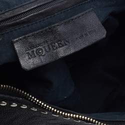 Pre Owned Alexander McQueen Black Leather Studded De Manta Clutch