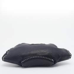 Pre Owned Alexander McQueen Black Leather Studded De Manta Clutch