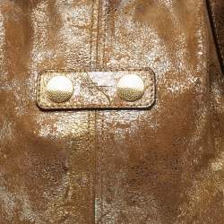 Pre Owned Alexander McQueen Brown/Multicolor Metallic Suede De Manta Tote