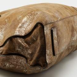 Pre Owned Alexander McQueen Brown/Multicolor Metallic Suede De Manta Tote