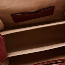 Pre Owned Alexander McQueen Burgundy Leather Box 16 Crossbody Bag
