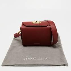 Pre Owned Alexander McQueen Burgundy Leather Box 16 Crossbody Bag