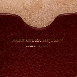 Pre Owned Alexander McQueen Burgundy Leather Box 16 Crossbody Bag