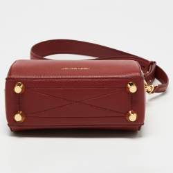 Pre Owned Alexander McQueen Burgundy Leather Box 16 Crossbody Bag