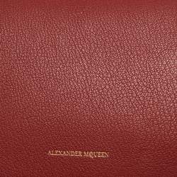 Pre Owned Alexander McQueen Burgundy Leather Box 16 Crossbody Bag