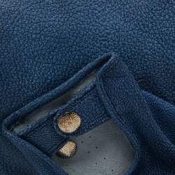 Pre Owned Alexander McQueen Blue Leather Faithful Glove Clutch