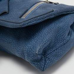 Pre Owned Alexander McQueen Blue Leather Faithful Glove Clutch