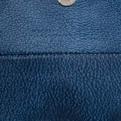 Pre Owned Alexander McQueen Blue Leather Faithful Glove Clutch