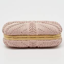 Pre Owned Alexander McQueen Pink Leather Skull Box Clutch