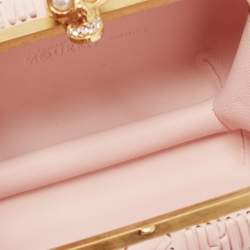 Pre Owned Alexander McQueen Pink Leather Skull Box Clutch