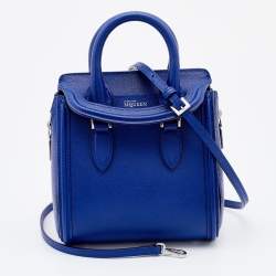 Alexander McQueen Blue Leather Mini Heroine Satchel