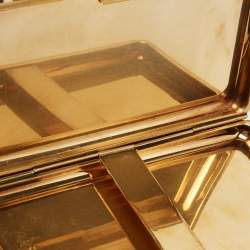 Pre Owned Alexander McQueen Gold Metal Small Jewelled Clutch