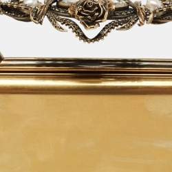 Pre Owned Alexander McQueen Gold Metal Small Jewelled Clutch