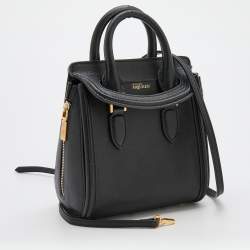 Alexander McQueen Black Leather Mini Heroine Satchel
