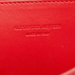 Pre Owned Alexander McQueen Red Leather Logo Shoulder Bag