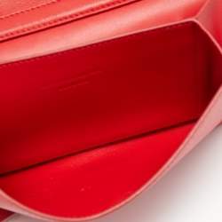 Pre Owned Alexander McQueen Red Leather Logo Shoulder Bag