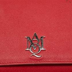 Pre Owned Alexander McQueen Red Leather Logo Shoulder Bag