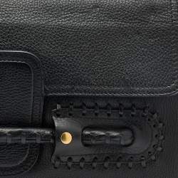 Pre Owned Alexander McQueen Black Leather Flap Clutch