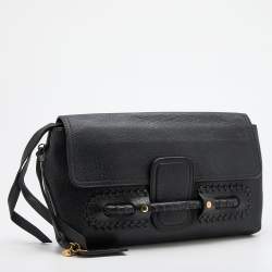 Pre Owned Alexander McQueen Black Leather Flap Clutch