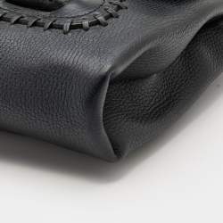 Pre Owned Alexander McQueen Black Leather Flap Clutch