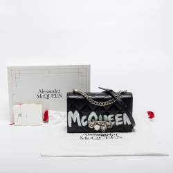 Pre Owned Alexander McQueen Black Graffiti Quilted Leather Small Jewel Shoulder Bag