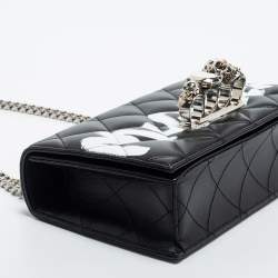 Pre Owned Alexander McQueen Black Graffiti Quilted Leather Small Jewel Shoulder Bag
