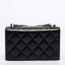 Pre Owned Alexander McQueen Black Graffiti Quilted Leather Small Jewel Shoulder Bag