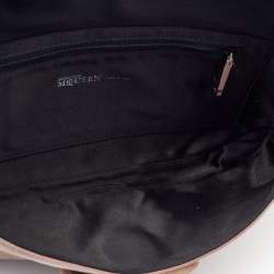 Pre Owned Alexander McQueen Pink Suede Crystal Embellished Skull Clutch