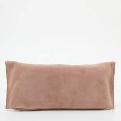 Pre Owned Alexander McQueen Pink Suede Crystal Embellished Skull Clutch