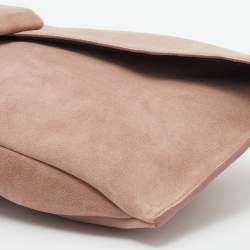 Pre Owned Alexander McQueen Pink Suede Crystal Embellished Skull Clutch