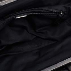 Alexander McQueen Metallic Black Leather Frame Satchel