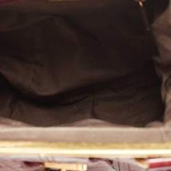 Pre Owned Alexander McQueen Burgundy Croc Embossed Leather Elvie Satchel