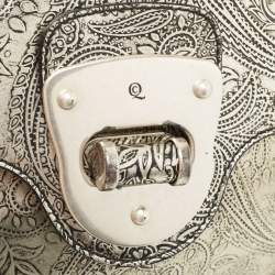 Pre Owned Alexander McQueen Silver Leather Paisley Novak Clutch