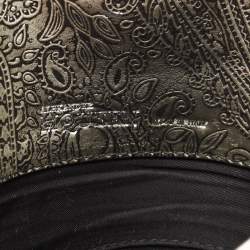 Pre Owned Alexander McQueen Silver Leather Paisley Novak Clutch