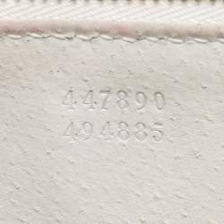 Pre Owned Alexander McQueen White Leather Embellished Insignia Chain Bag