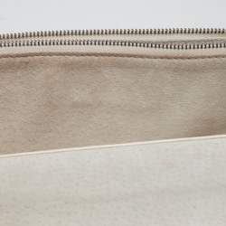 Pre Owned Alexander McQueen White Leather Embellished Insignia Chain Bag