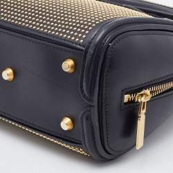 Pre Owned Alexander McQueen Black Leather Mini Studded Heroine Shoulder Bag