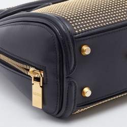 Pre Owned Alexander McQueen Black Leather Mini Studded Heroine Shoulder Bag