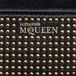 Pre Owned Alexander McQueen Black Leather Mini Studded Heroine Shoulder Bag