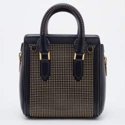 Pre Owned Alexander McQueen Black Leather Mini Studded Heroine Shoulder Bag