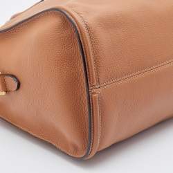 Pre Owned Alexander McQueen Brown Leather Skull Padlock Satchel