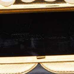 Pre Owned Alexander McQueen Black Leather Skull Knuckle Box Clutch
